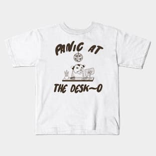 Panic at the Desk-o Opossum Shirt, Weird Opossum Meme Kids T-Shirt